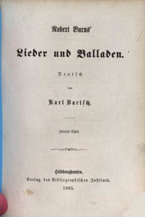 Robert Burns' Lieder und Balladen, 2