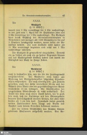 [XXXI. Wahlzeit]