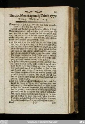 Am 20. Sonntage nach Trinit. 1775. Evang. Matth. 22, 1 - 14.