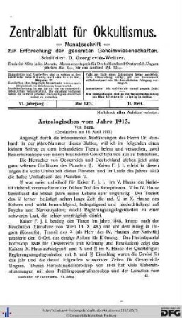 11. Heft (Mai 1913)