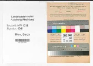 Entnazifizierung Gerda Blum , geb. 28.12.1921 ()