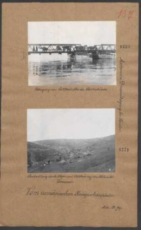 Übergang von Artillerie über die Pontonbrücke