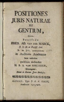 Positiones Juris Naturae Et Gentium