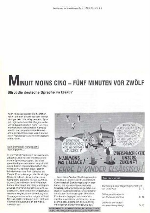 Minuit moins cinq - fünf Minuten vor zwölf