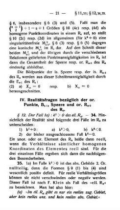 IV. Kapitel - Realitätsfragen bezüglich der or. Punkte, Bn-1, Speere und or. Rn-2 des Rn.