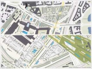 Städtebauliche Ordnung des Raumes der Messe Berlin Schinkelwettbewerb 1998: Lageplan 1:1000