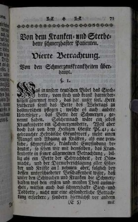 Von dem Kranken- und Sterbebette schmerzhafter Patienten.