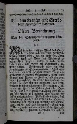 Von dem Kranken- und Sterbebette schmerzhafter Patienten.