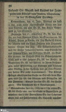 Ankunft Sr. Majest. des Kais. Napoleon