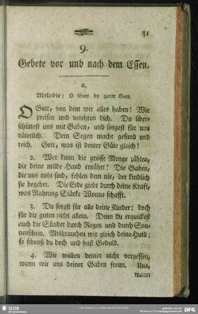 9. Gebete vor und nach dem Essen