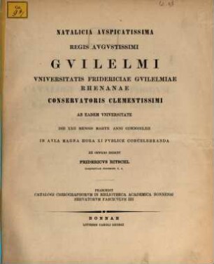 Catalogi chirographorum in bibliotheca academica Bonnensi servatorum. 4