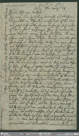 Eigenh. Brief von Dorothea von Schlegel an August Wilhelm von Schlegel, Wien, 18.03.1829