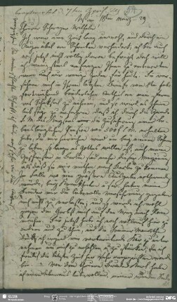 Eigenh. Brief von Dorothea von Schlegel an August Wilhelm von Schlegel, Wien, 18.03.1829