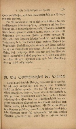 (8. Die Selbständigkeit der Stände)