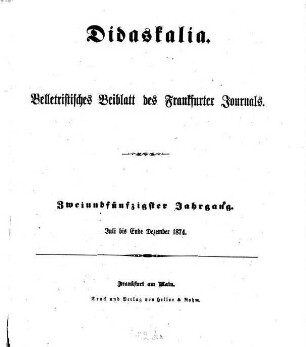 Didaskalia. 1874,7/12 = Jg. 52
