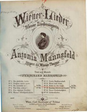 Wiener-Lieder : d. Wiener Liedersängerin Antonia Mannsfeld, genannt die Wiener Theresa, 9. Nicht in der Lage