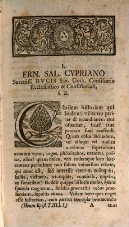 Christophori Augusti Heumanni Poecile Sive Epistolae Miscellaneae Ad Literatissimos Aevi Nostri Viros, Tomi 3. Liber 1.