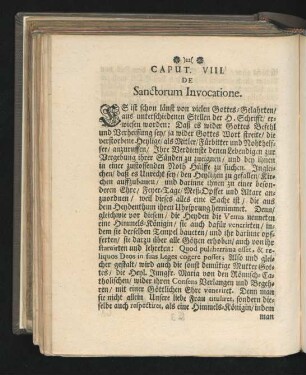 Caput VIII. De Sanctorum Invocatione.