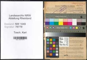 Entnazifizierung Karl Tosch , geb. 27.09.1902 (Kaufmaennischer Angestellter)