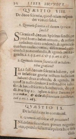 Qvaestio VIII. De dono scientiae, quod etiam respondet virtuti fidei.