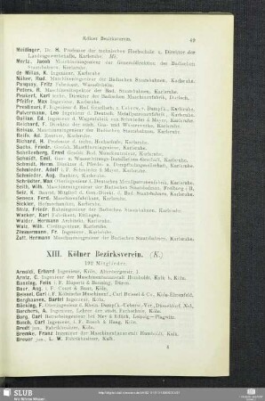 XIII. Kölner Bezirksverein.