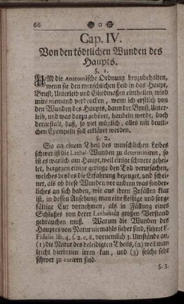 Cap. IV. Von den tödtlichen Wunden des Hauptes.