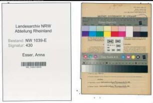 Entnazifizierung Anna Esser , geb. 23.01.1900 (Lebensmittelhaendlerin)