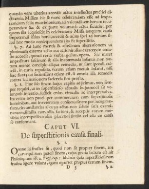 Caput VI. De superstitionis causa finali.