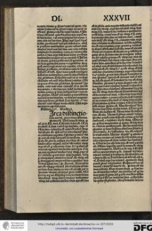 [C]irca distinctionem xxxvii quero duas questiones, prima est utrum deus est ubique, quod non...