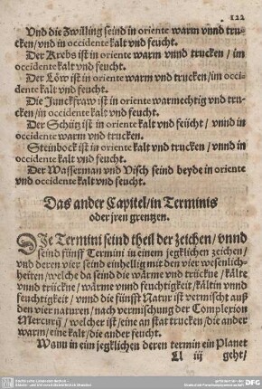 Das ander Cpitel/ in Terminis oder iren grentzen.