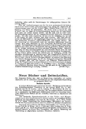 Neue Bücher und Zeitschriften