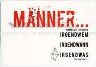 Postkarte zum Thema Männerbild