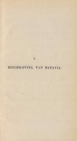 I. Beschrijving van Batavia