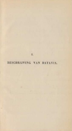 I. Beschrijving van Batavia