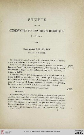 Séance générale du 16 juillet 1874