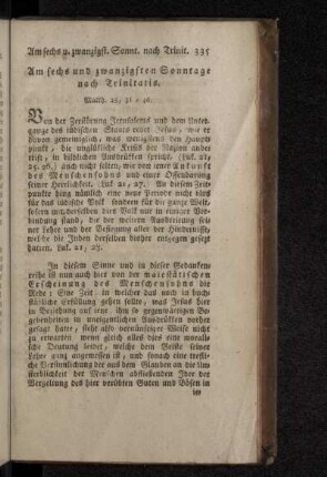 Am sechs und zwanzigsten Sonntage nach Trinitatis.