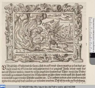 Der Engel mit dem Schlüssel wirft Satan in den Abgrund