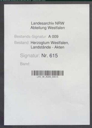 Gravamina der Landstände des Herzogtums Westfalen (Konzept); Resolution des Kurfürsten Joseph Clemens (Kopien)