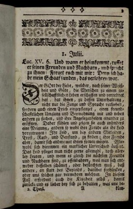 1. Julii. Luc. XV. 6. - 9. Julii. Sirach. XXIV. 41. 42.