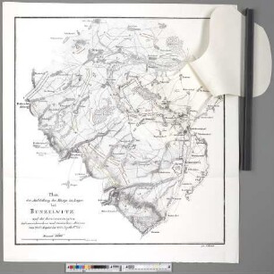 Plan der Aufstellung des Königs im Lager bei Bunzelwitz und der davor vereinigten österreichischen und russischen Armeen vom 20sten August bis 25sten Septbr. 1761