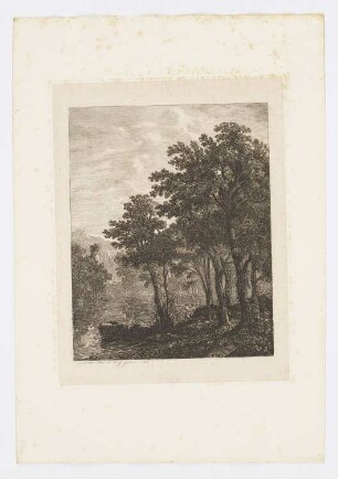 Landschaft mit zwei Figuren am Fluss, aus: "Radierversuche II"