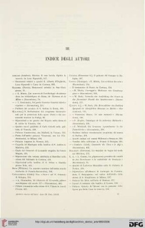 III. Indice degli autori