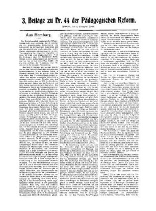 Aus Hamburg : 3. Beilage zu Nr.44 der Pädagogischen Reform