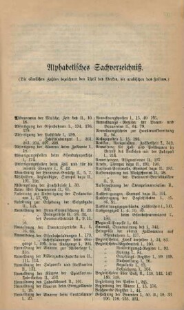 Alphabetisches Sachverzeichniß.