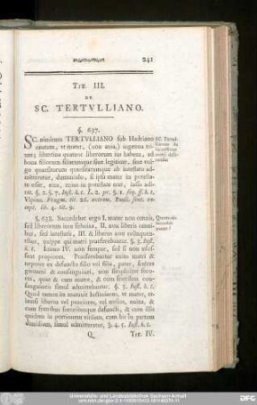 Tit. III. De Sc. Tertulliano.