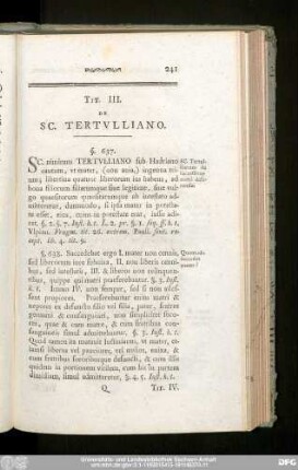 Tit. III. De Sc. Tertulliano.