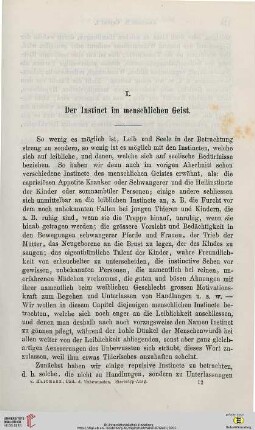 I. Der Instinct im menschlichen Geist