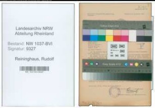 Entnazifizierung Rudolf Reininghaus , geb. 07.02.1880 ()