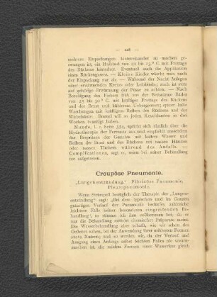 Croupöse Pneumonie. "Lungenentzündung." Fibrinöse Pneumonie. Pleuropneunomie.