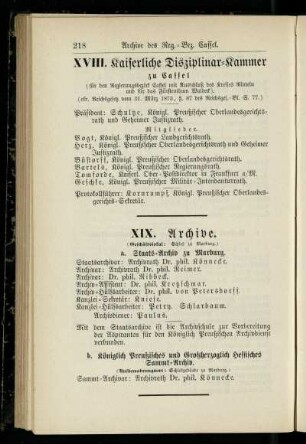 Kaiserliche Disziplinar-Kammer zu Cassel